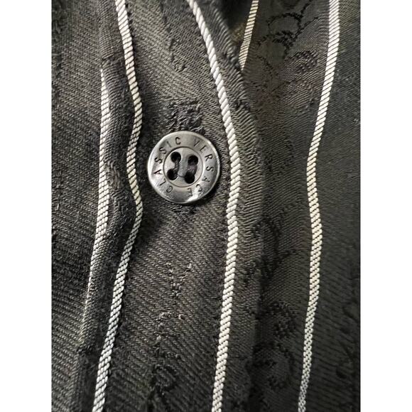 Versace Classic V2 Womens Vintage 90s Striped Logo Button Down Shirt - Picture 3 of 10